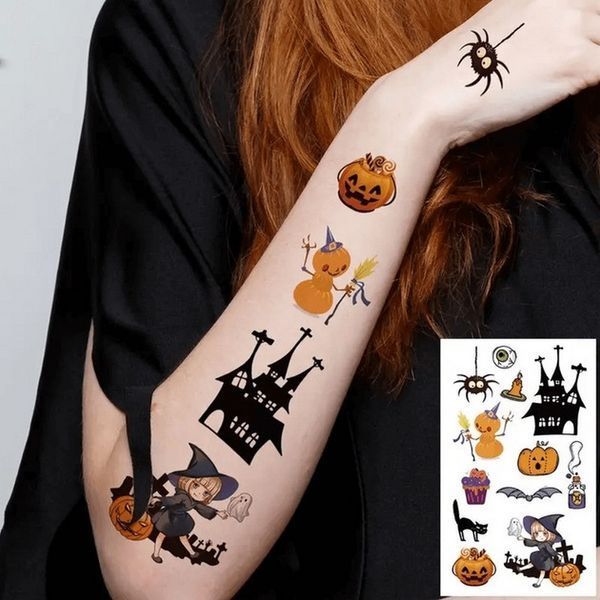 Набір дитячих тимчасових тату "Хелловін" kids-tatto-halloween-set-30 kids-tatto-halloween-set- фото