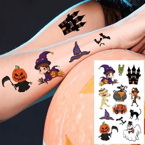Набір дитячих тимчасових тату "Хелловін" kids-tatto-halloween-set-30 kids-tatto-halloween-set- фото