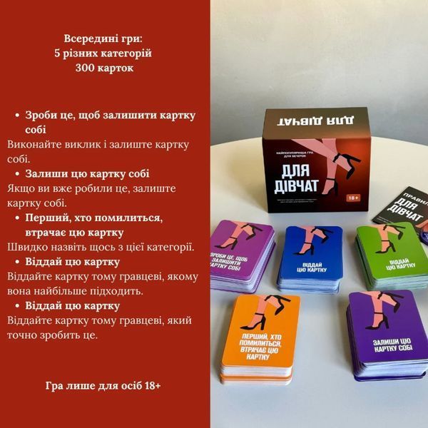 Настільна гра Для дівчат 290131, 5 різних категорій карт 290131 фото